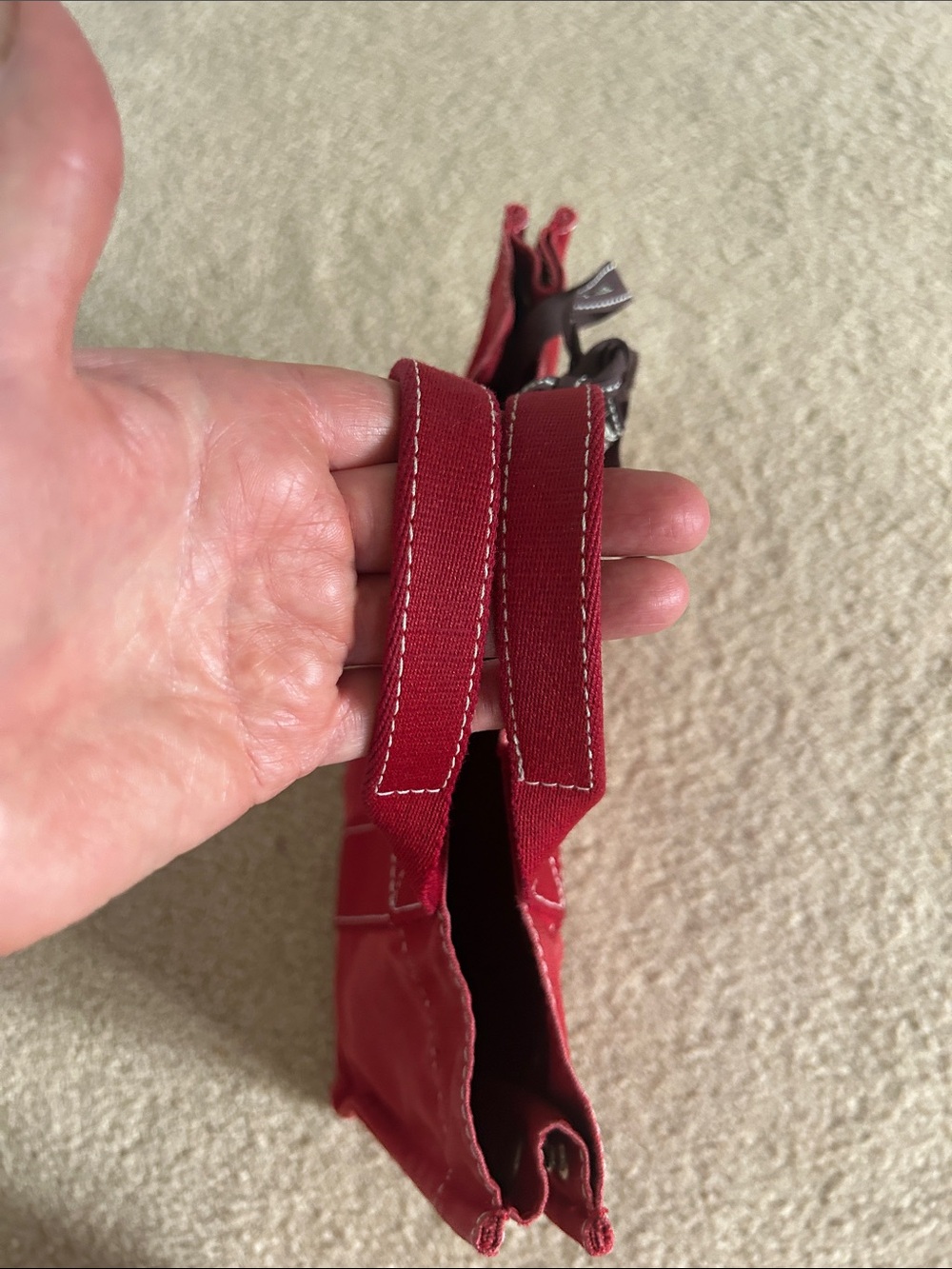 Hermes Fourre Tout PM Red Canvas Tote Bag - Picture 6 of 11